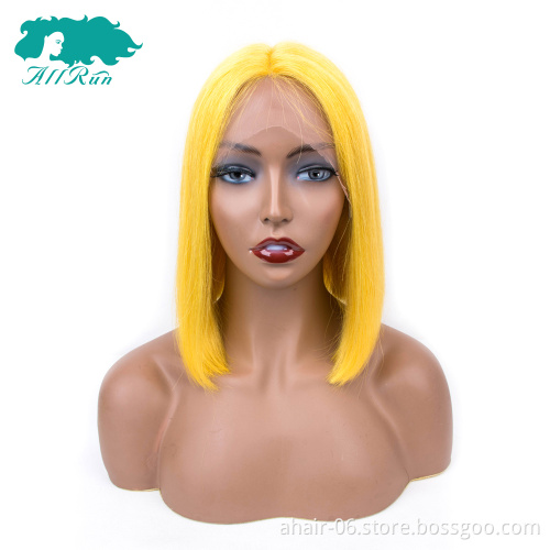 wholesale 100% human virgin yellow purple hair brazilian short wig brazilian hair price in nigeria
